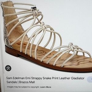 SAM EDELMAN EMI STRAPPY SNAKE PRINT LEATHER GLADIATOR SANDAL SIZE 10